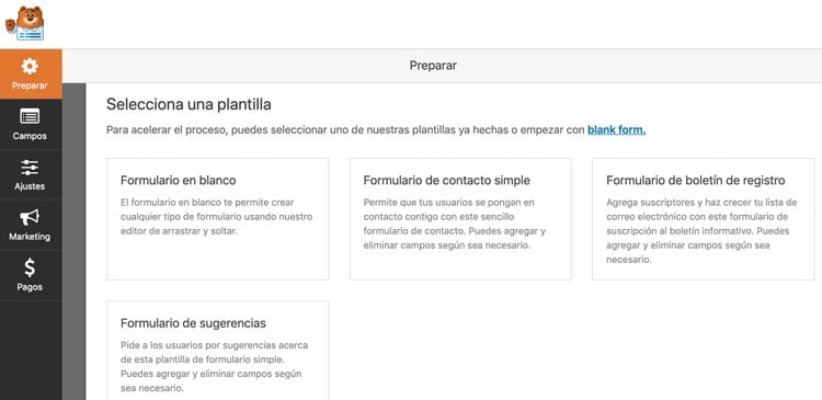 plugins para crear formularios de contacto en WordPress: Contact Form by WPForms