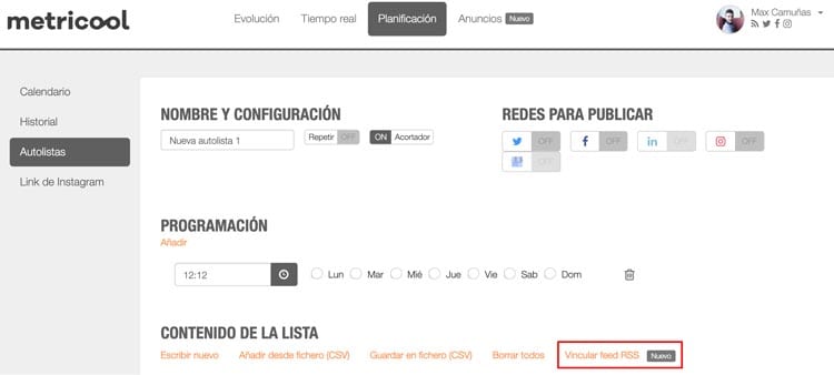 herramientas de analítica web: Metricool