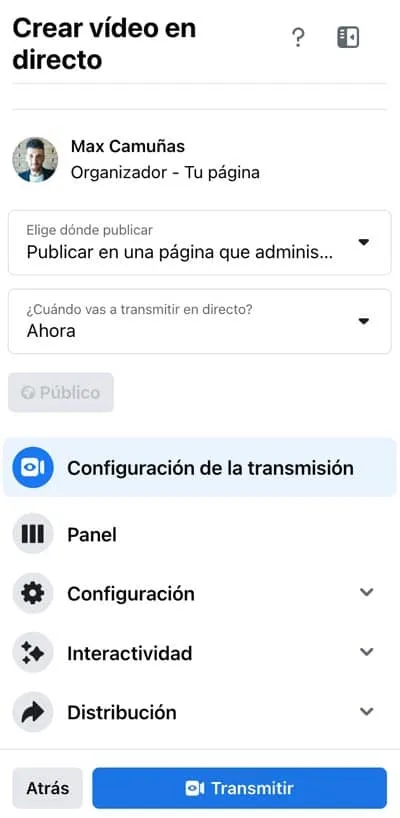 Plataformas y herramientas para emitir en streaming: Facebook