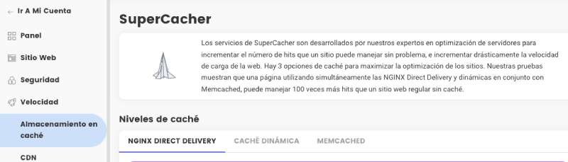 Funcionalidades SiteGround: SuperCacher